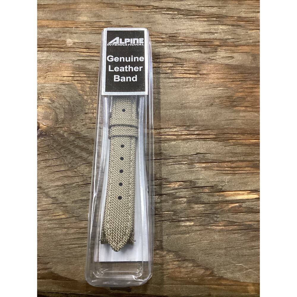 Alpine International Genuine Leather Band Khaki Size 16mm